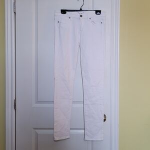Paige jeans Skyline Skinny white denim pants 29 summer neutral stretch cotton